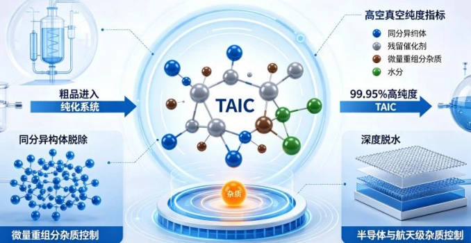 TAIC多级短程分子蒸馏纯化工艺示意图